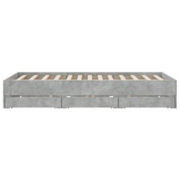 Berkfield Bed Frame With Drawers Without Mattress Concrete Grey 150X200 Cm King Size - thumbnail 7