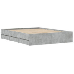 Berkfield Bed Frame With Drawers Without Mattress Concrete Grey 150X200 Cm King Size - thumbnail 8