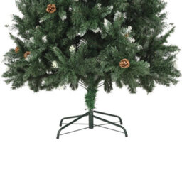 Berkfield Artificial Christmas Tree With Pine Cones And White Glitter 210 Cm - thumbnail 6
