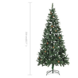 Berkfield Artificial Christmas Tree With Pine Cones And White Glitter 210 Cm - thumbnail 7