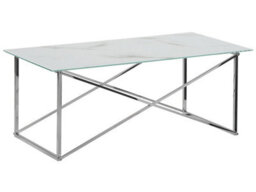 Beliani Glam Minimalist Rectangular Coffee Table With Marble-Effect Tempered Glass Top 100 X 50 Cm - thumbnail 3