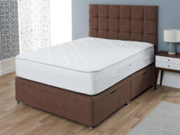 Divan Base Direct Celestia Contemporary Button Backed Fabric Bed Base Only 6Ft Super King- Verlour Titan - thumbnail 2