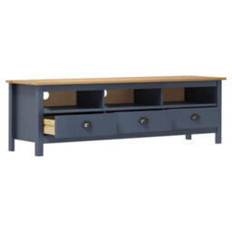 "Berkfield Tv Cabinet ""hill Range"" Grey 158X40X47 Cm Solid Pine Wood" - thumbnail 3