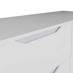 Matt White 4 Drawer Chest Of Drawers Central Runners & Recessed Handles - thumbnail 6