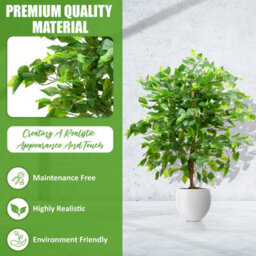 Crystals 90Cm Artificial Bushy Ficus Tree Realistic Indoor Faux Plant - thumbnail 4