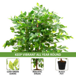 Crystals 90Cm Artificial Bushy Ficus Tree Realistic Indoor Faux Plant - thumbnail 3