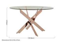 Orsina Sturdy Intersected Rose Gold Dining Table, Durable And Stylish Kitchen Table, Luxurious Dining Room Table - thumbnail 3