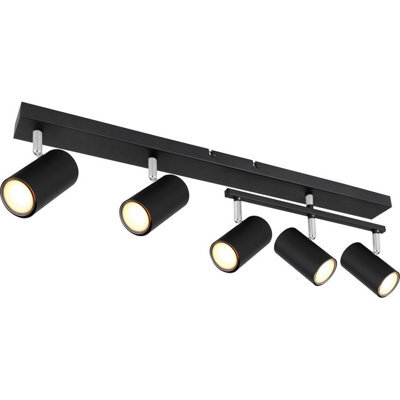 Luminosa Lighting Luminosa Robby Ceiling Spotlight Bar Matt Black 5X Gu10 - image 1