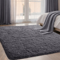 Aspire Homeware Non Slip Grey Shaggy Rug Soft Fluffy Washable, Living Area And Bedroom Rug, (L)170Cm X (W)120Cm - thumbnail 6