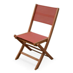 Sweeek - Pair Of Foldable Wooden Garden Chairs Almeria Terracotta 50X58.7X89 Cm - thumbnail 7