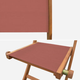 Sweeek - Pair Of Foldable Wooden Garden Chairs Almeria Terracotta 50X58.7X89 Cm - thumbnail 8