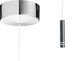 1838 Wallcoverings Chrome Bathroom Ceiling Light Pull Cord Switch 2 Way 6A With Slim Chrome Luxury Pendant - thumbnail 2