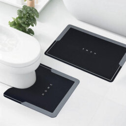 2-Piece Quick-Drying Bathroom Mat Set Super Absorbent Non-Slip Rubber Backing Soft Velvet & Pvc Water-Resistant Bath & Shower Mats - thumbnail 2