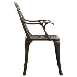 Berkfield Garden Chairs 4 Pcs Cast Aluminium Bronze - thumbnail 4