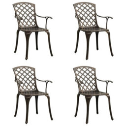 Berkfield Garden Chairs 4 Pcs Cast Aluminium Bronze