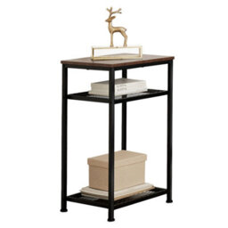 Tectake Bedside Table York - Industrial Style, With 2 Grid Shelves, 45.5 X 36 X 75.5 Cm - Industrial Wood Dark, Rustic - thumbnail 4