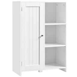 Yaheetech White Modern Freestanding Bathroom Floor Cabinet With Single Door - thumbnail 2