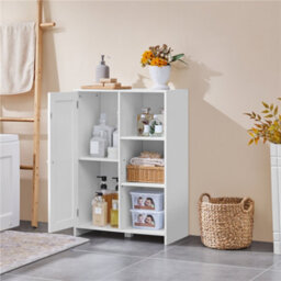 Yaheetech White Modern Freestanding Bathroom Floor Cabinet With Single Door - thumbnail 1