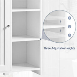 Yaheetech White Modern Freestanding Bathroom Floor Cabinet With Single Door - thumbnail 4