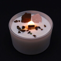Serenityy Chakra Crystal Candle For Sacral Chakra - Invoking Dreams Fragrance, Tiger Eye And Rose Quartz, 360G, 17H Burn Time - thumbnail 1