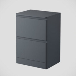 Affine Bathroom Cloakroom Vanity Unit 600mm Freestanding Cabinet Drawer Anthracite Grey - thumbnail 4