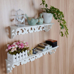Living And Home Set Of 3 Wooden Wall Rack Floating Shelf Display Rack - thumbnail 3