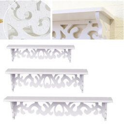Living And Home Set Of 3 Wooden Wall Rack Floating Shelf Display Rack - thumbnail 4