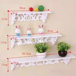 Living And Home Set Of 3 Wooden Wall Rack Floating Shelf Display Rack - thumbnail 5