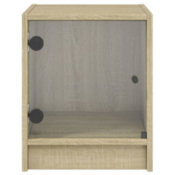 Berkfield Bedside Cabinets With Glass Doors 2 Pcs Sonoma Oak 35X37X42 Cm - thumbnail 7