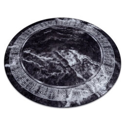 RugsX Miro 51199.807 Circle Washing Carpet Marble, Greek Anti-Slip - Black /  Circle 160 Cm - thumbnail 1
