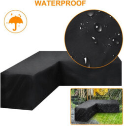 This V-Shaped Corner Sofa Cover, Made From 210D Black Oxford Fabric, Is Ideal For Patios And Outdoor Spaces. - thumbnail 5