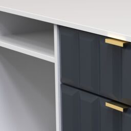 Cube Ready Assembled Matt Indigo & White Media Unit With 2 Shelves & 6 Drawers, (H)152Cm X (W)74Cm X (D)39.5Cm - thumbnail 4