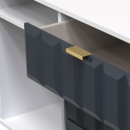 Cube Ready Assembled Matt Indigo & White Media Unit With 2 Shelves & 6 Drawers, (H)152Cm X (W)74Cm X (D)39.5Cm - thumbnail 5