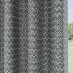 "Enhanced Living Aspen Grey Chevron Pattern 46 X 54"" (117X137Cm) Eyelet Thermal Noise Reducing Room Darkening Curtains (Pair)" - thumbnail 3