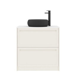 Royal Bathrooms Royal Bathroom Elmore 800mm Classic White Freestanding Bathroom Vanity Unit 2 Drawer Plain White Worktop With Milan Black Basin - thumbnail 7