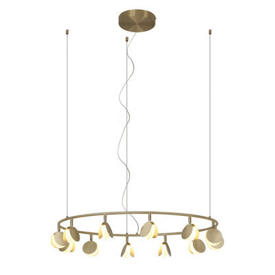 Luminosa Lighting Luminosa Shell 12 Light Pendant, Round, 50W Led, 3000K, 2650Lm, Gold, 3Yrs Warranty - image 1