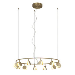 Luminosa Lighting Luminosa Shell 12 Light Pendant, Round, 50W Led, 3000K, 2650Lm, Gold, 3Yrs Warranty - thumbnail 1
