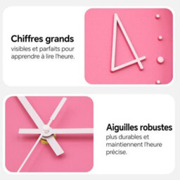 1 Pack Pink Wall Clock 30Cm Silent No Ticking Battery Operated Modern Decorative Design For Children, Living Room, Bedroom - thumbnail 7