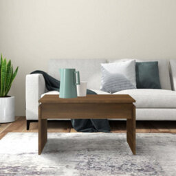 Berkfield Sturdy Coffee Table Brown Oak 68X50X38 Cm Engineered Wood - thumbnail 4
