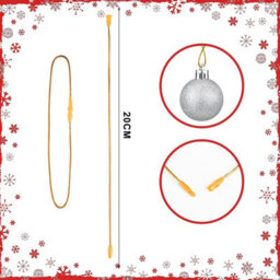 Pack Of 200 Christmas Ball Hooks, Rope Hooks For Christmas Tree Decorations With Lock, Hanging Decorations, Gold - thumbnail 2