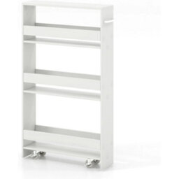 4-Tier Kitchen Storage Cart White Rolling Utility Trolley Organizer - thumbnail 1