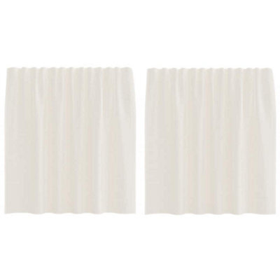 Berkfield Durable Voile Curtains With Rod Pockets 2 Pcs Cream - image 1