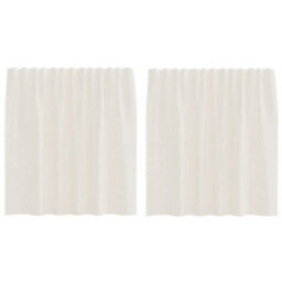 Berkfield Durable Voile Curtains With Rod Pockets 2 Pcs Cream - thumbnail 1