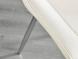 Furniturebox Uk Leonardo Glass And Chrome Metal Dining Table And 6 Cream Pesaro Velvet Silver Leg Chairs - thumbnail 9