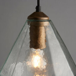 Anson Lighting Lynam Gold Brushed Antique Effect And Clear Glass Single Light Ceiling Pendant - thumbnail 6
