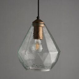 Anson Lighting Lynam Gold Brushed Antique Effect And Clear Glass Single Light Ceiling Pendant - thumbnail 7