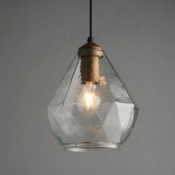 Anson Lighting Lynam Gold Brushed Antique Effect And Clear Glass Single Light Ceiling Pendant - thumbnail 9