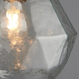 Anson Lighting Lynam Gold Brushed Antique Effect And Clear Glass Single Light Ceiling Pendant - thumbnail 4