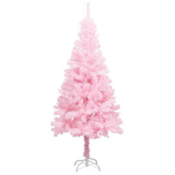 Berkfield Artificial Christmas Tree With Leds&ball Set Pink 120 Cm Pvc - thumbnail 2