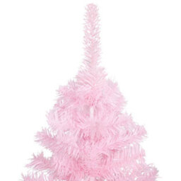 Berkfield Artificial Christmas Tree With Leds&ball Set Pink 120 Cm Pvc - thumbnail 3